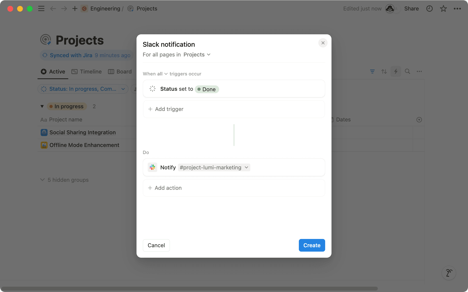 Slack 채널을 선택하여, 프로젝트가 완료되면 알림을 받으세요.
