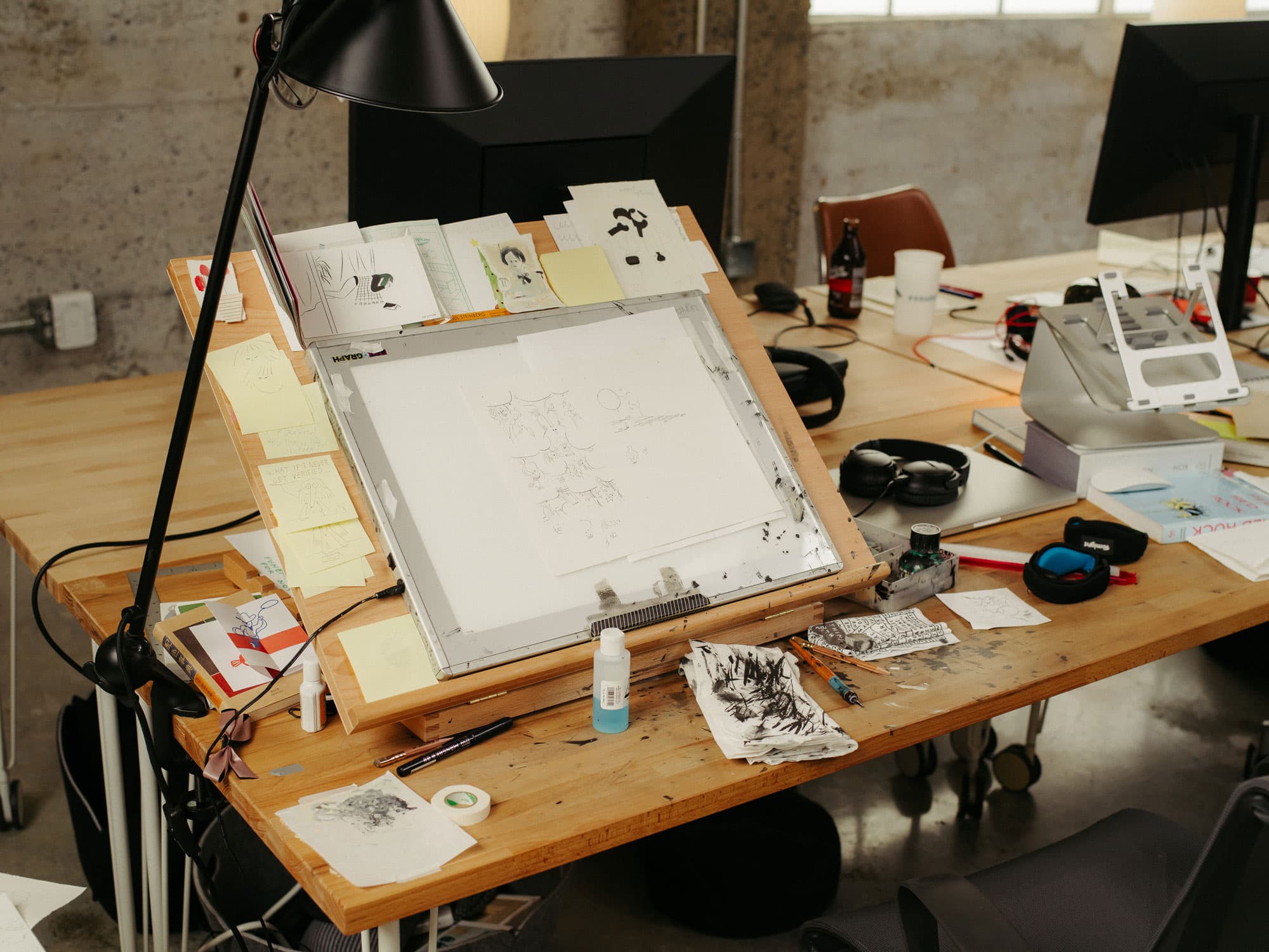 Desk of Notion Illustrator Roman Muradov.