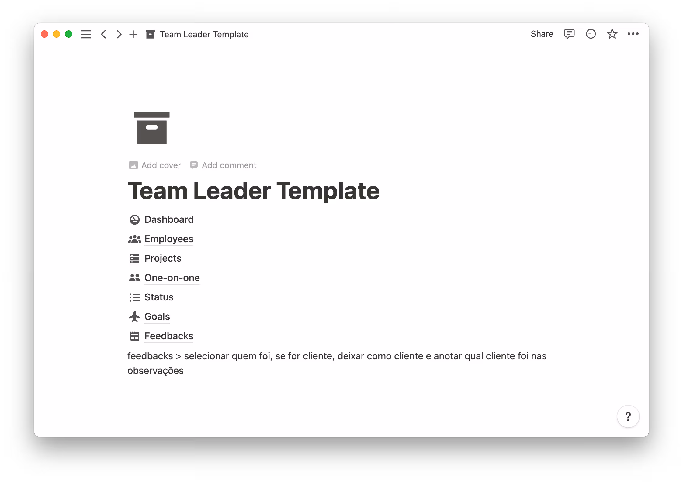 Team Leader Template