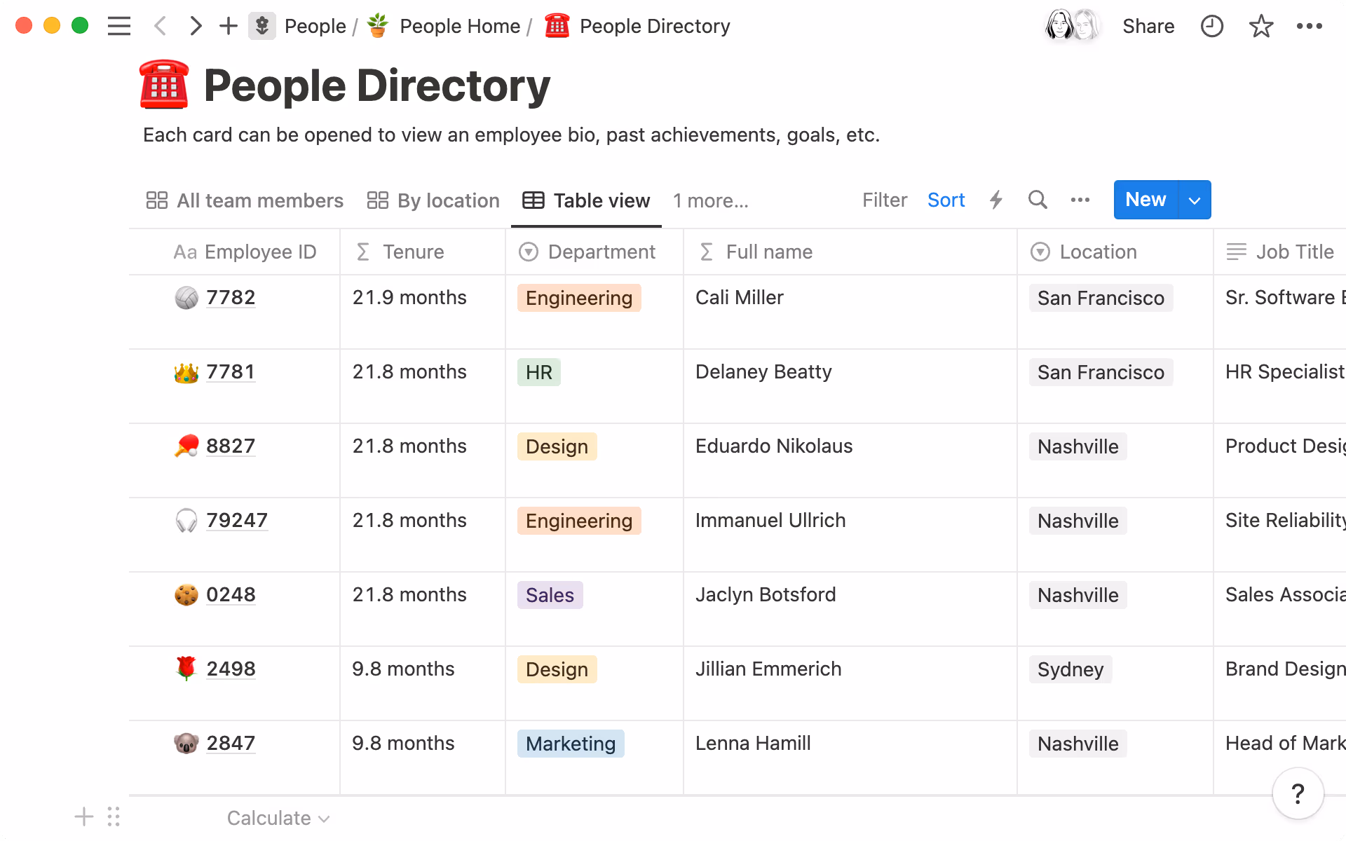 수식을 사용해 직원 근속 년수와 이름 등을 도출할 수 있어요.